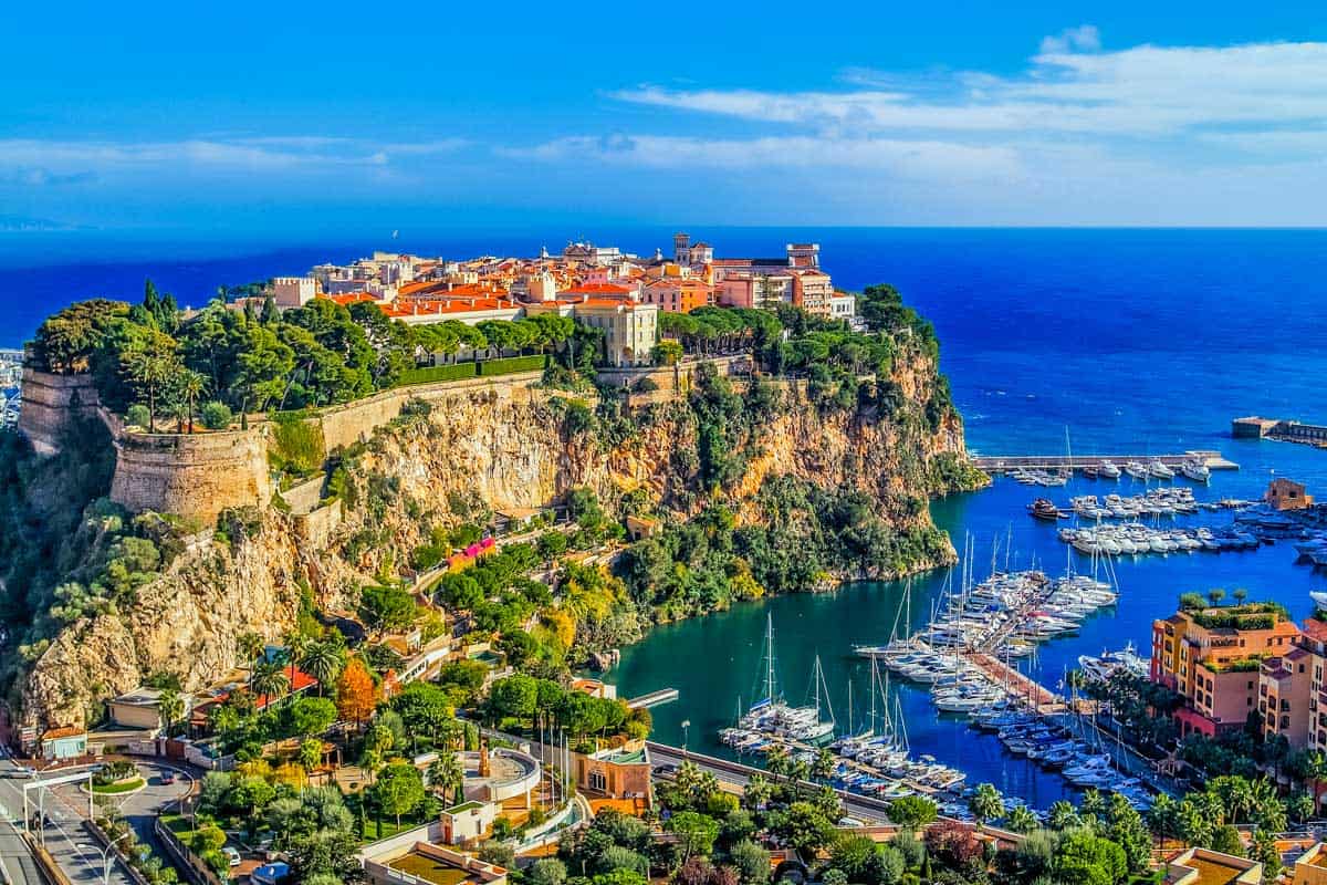 View of Princes Palace and Monte Carlo in Monaco