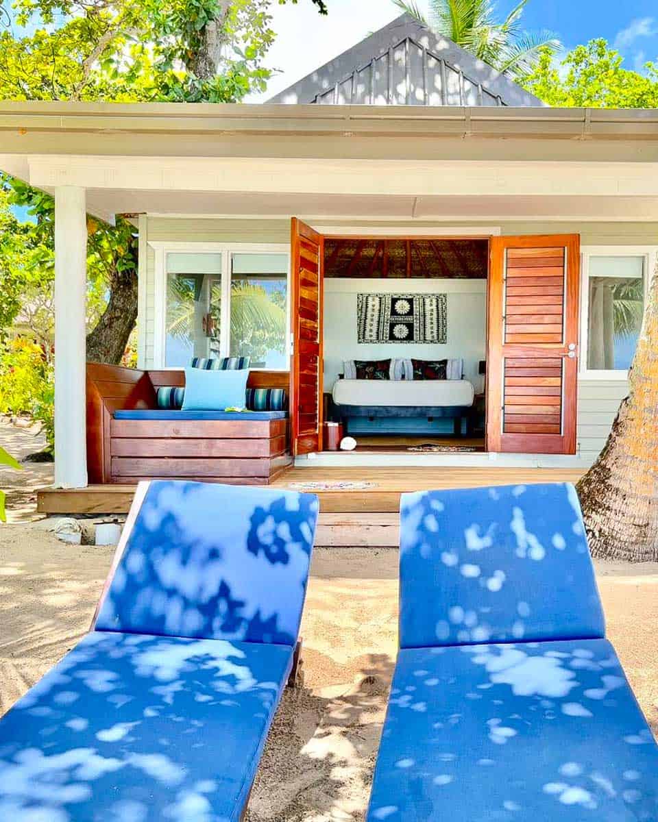 View of a bungalow room at Blue Lagoon Resort in Fiji