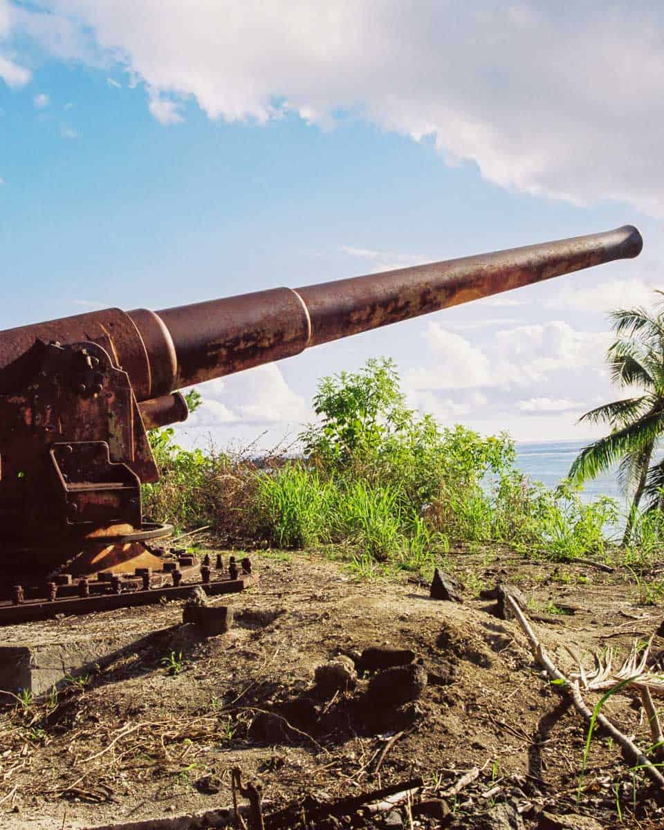 WWII cannon seen on Bora Bora