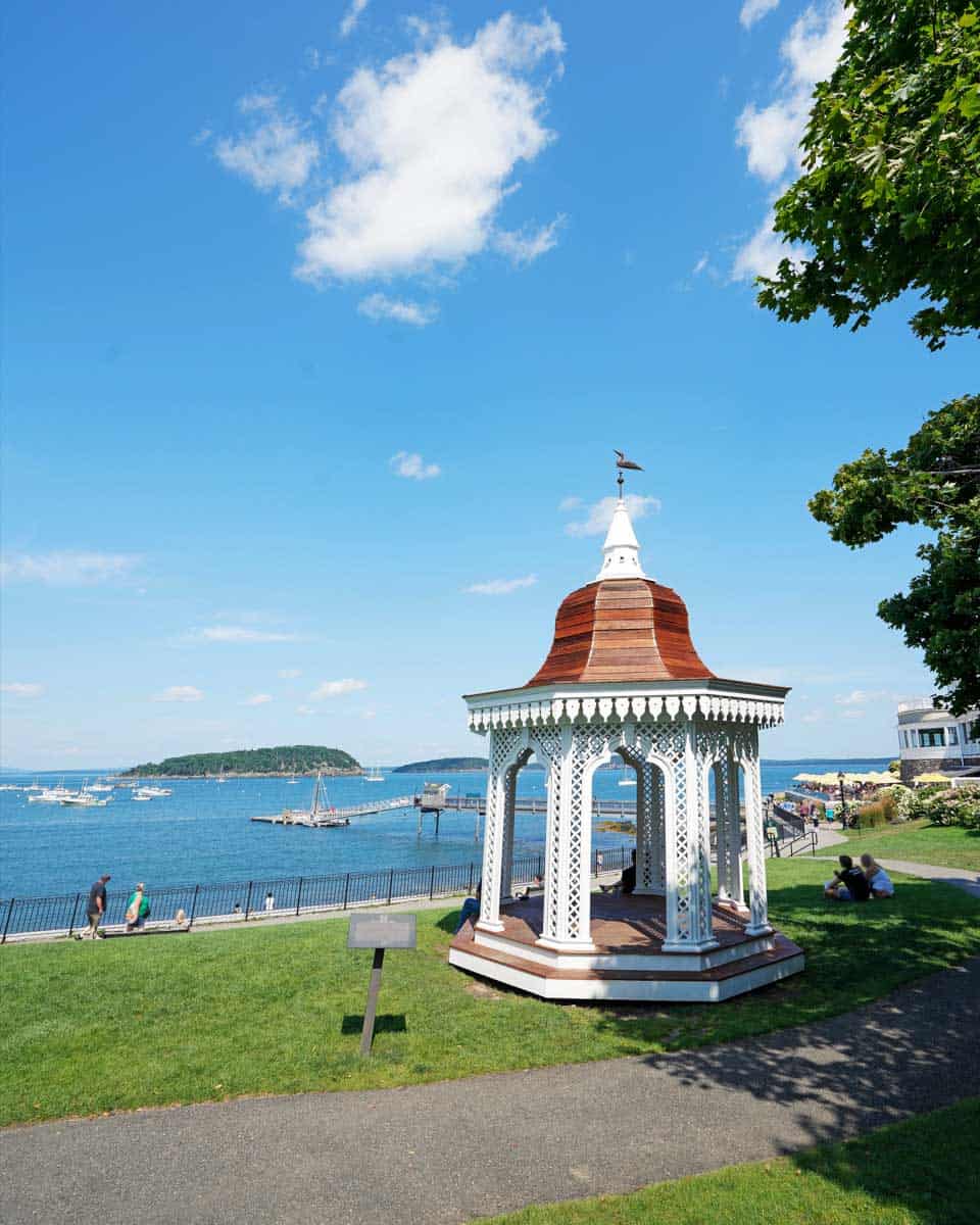 Water view from Agamont Park in Bar Harbor Maine