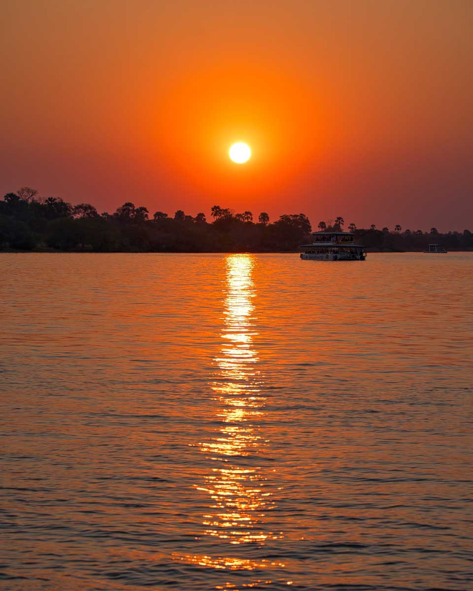 Zambezi river sunset, Zimbabwe near Victorias Falls