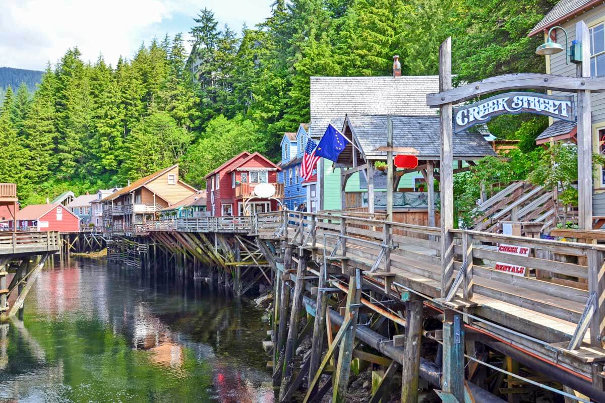 A view of Creek Street in Ketchikan Alaska