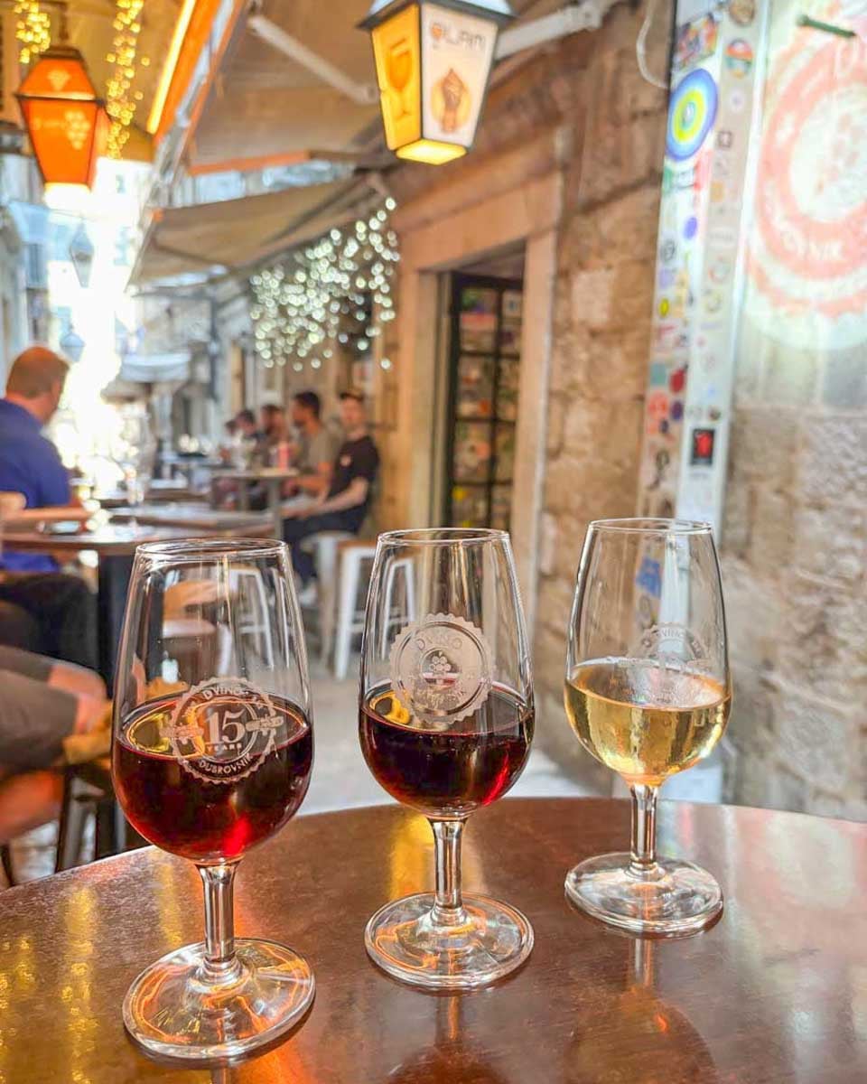 A-wine-glass-flight-at-DVino-Wine-Bar-in-Dubrovnik