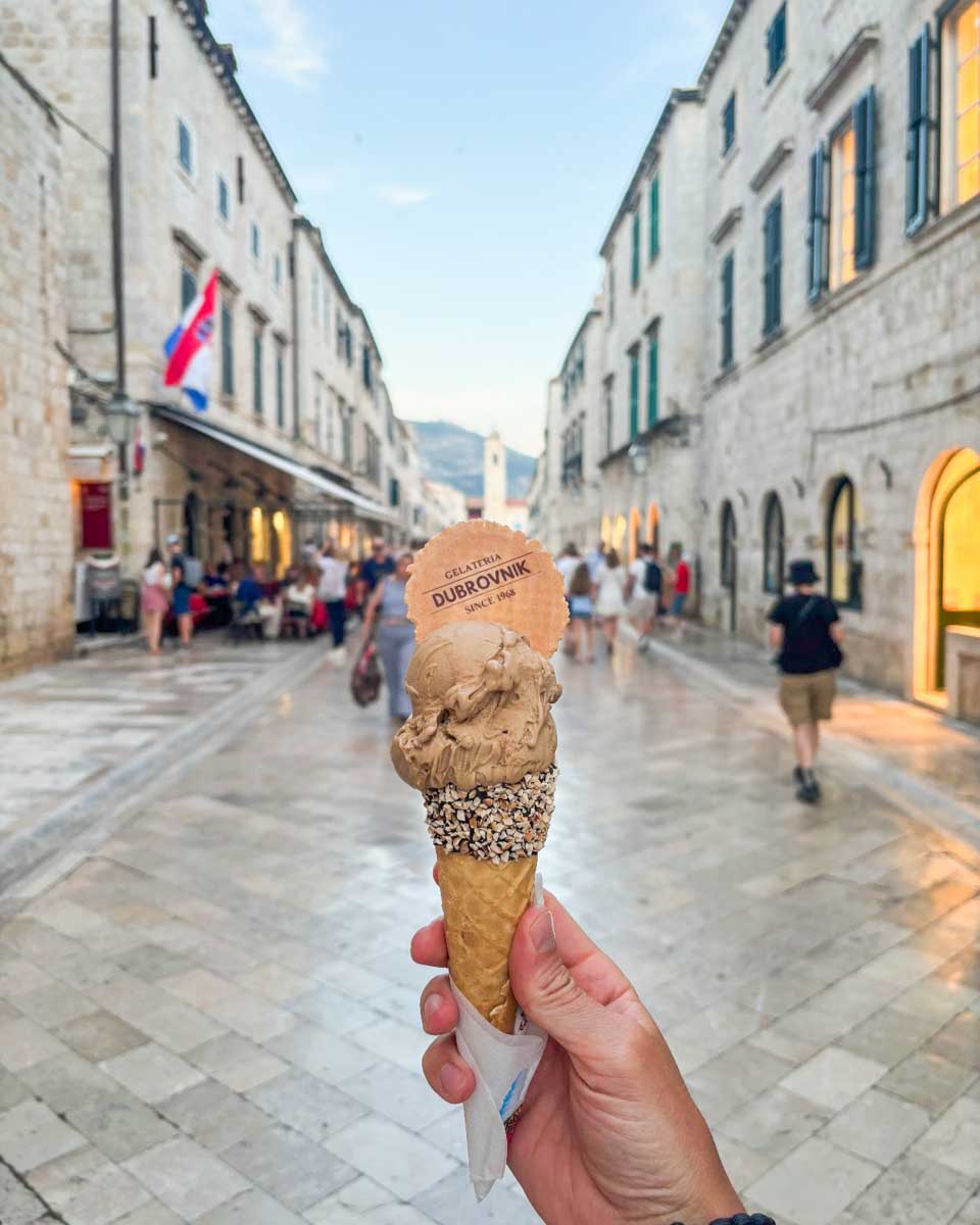 An ice cream cone from Gelateria Dubrovnik