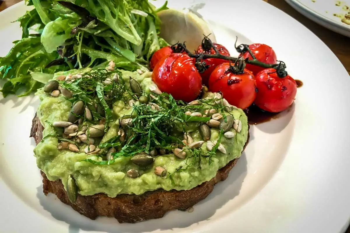 Avocado-toast-eaten-for-breakfast-in-Cadiz-Spain