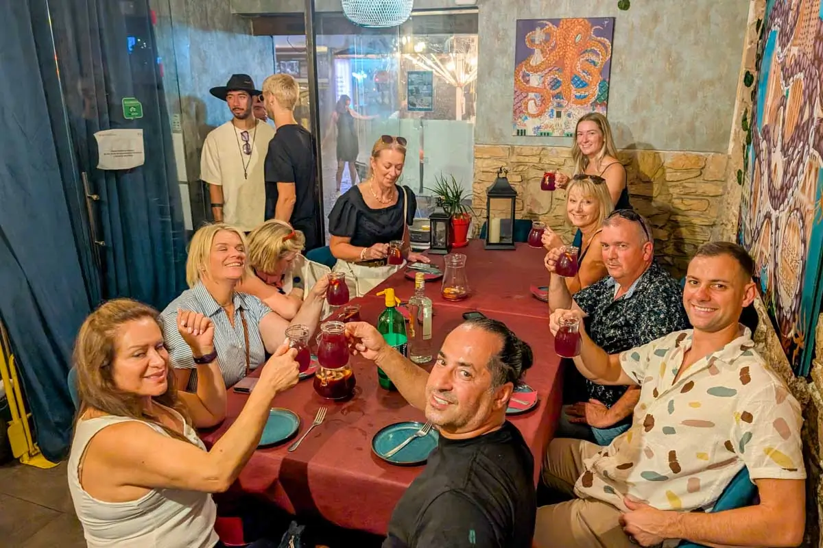 Bailey, Daniel and family cheers in Cadiz Spain
