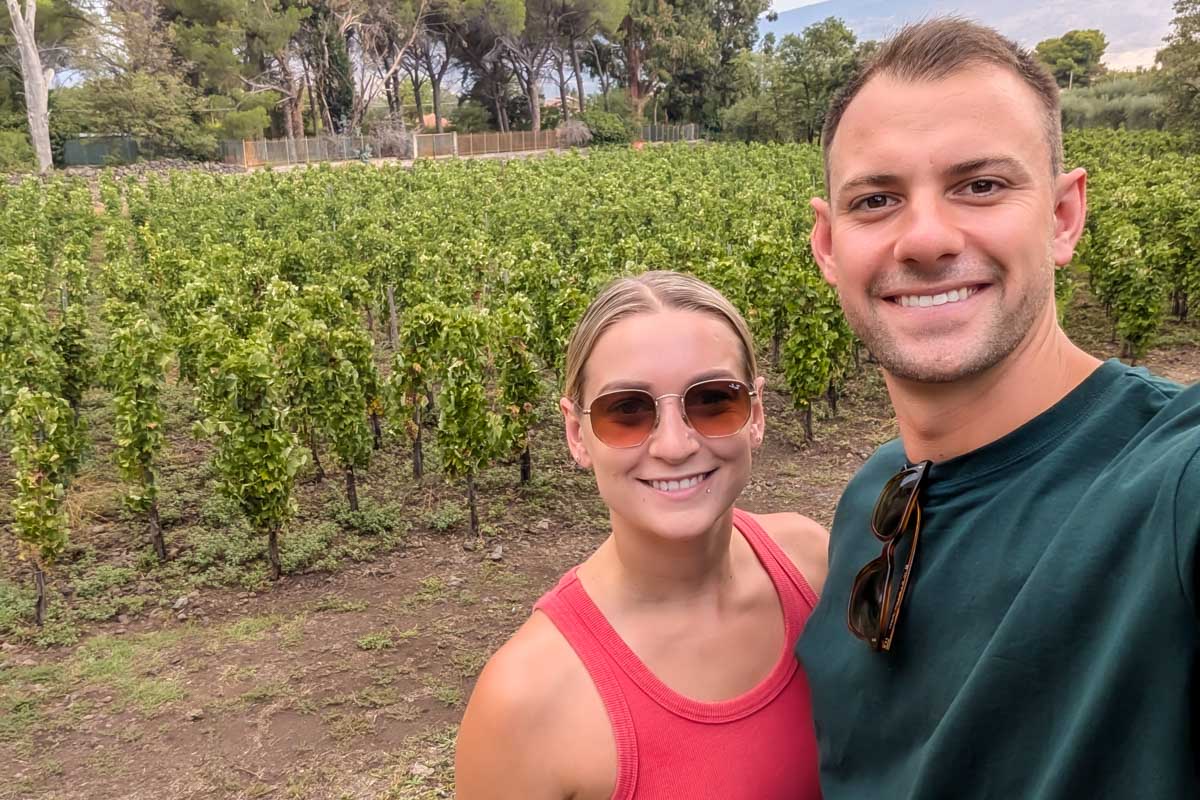 Bailey and Daniel at a vineyard on a tour from Newport, Rhode Island 1