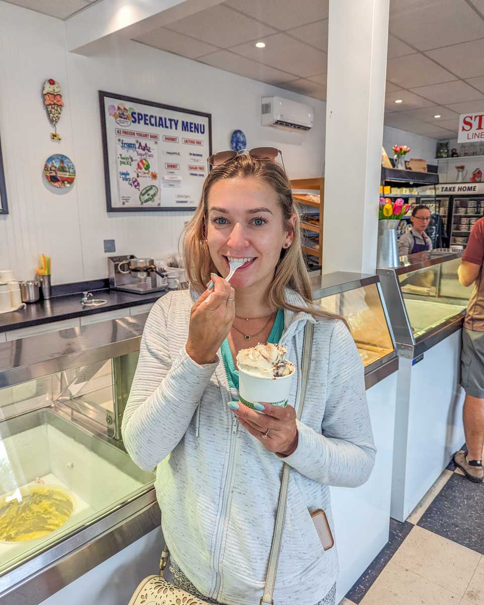 Bailey-enjoys-ice-cream-on-a-food-tour-in-Akureyri Iceland