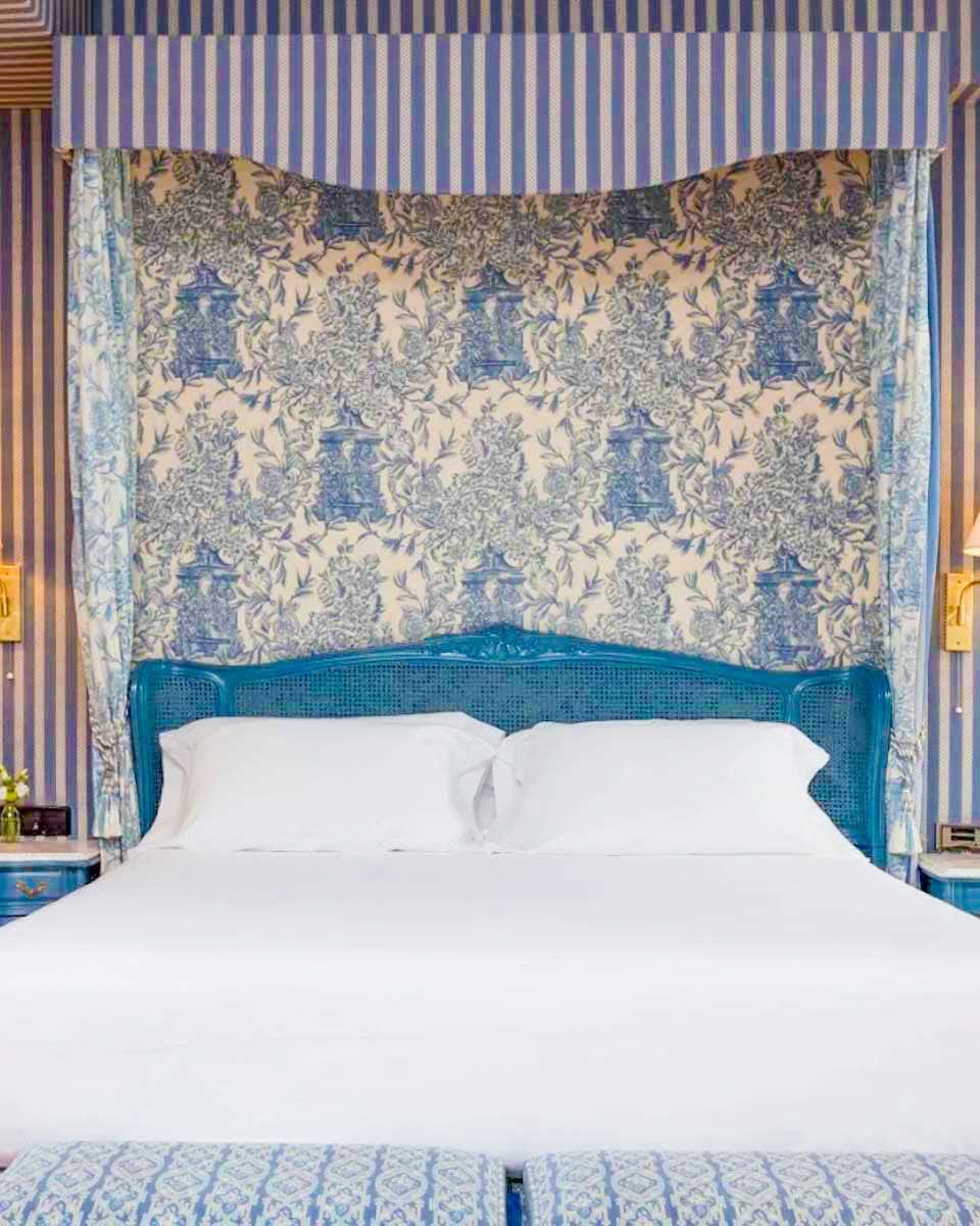 Bed-in-hotel-room-at-Agumar-Atocha-in-Madrid