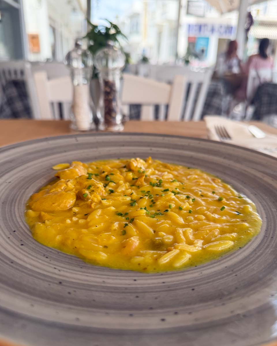 Chicken Orzo at Scriocco in Naxos Greece on Hannah trip