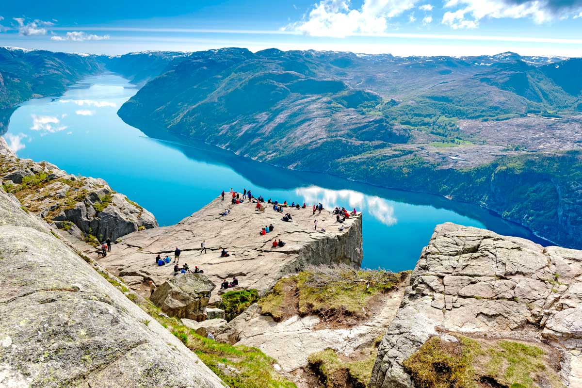 Cliff Preikestolen at fjord Lysefjord near Stavanger Norway 1
