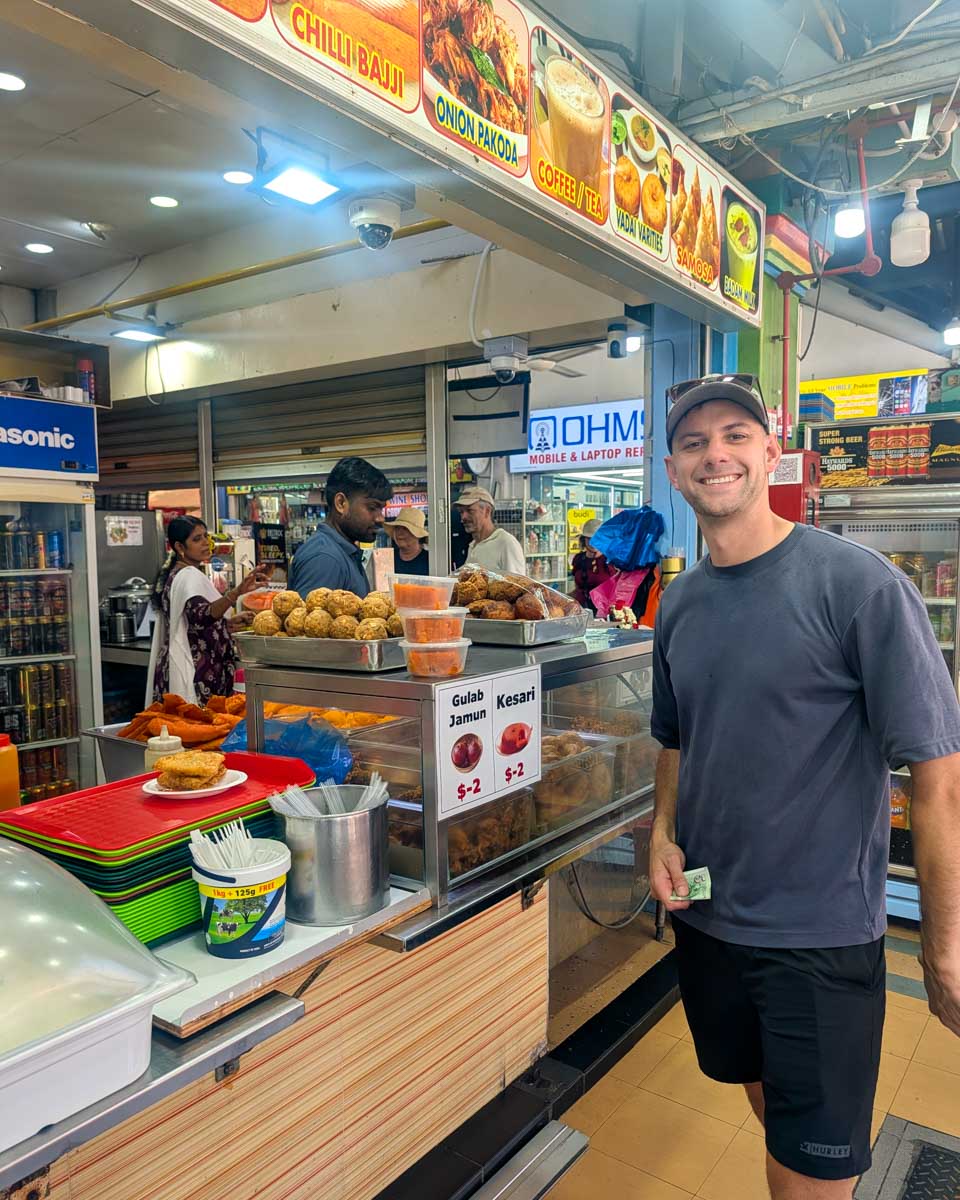 Daniel at Indian restaurant in Little India in Singapore