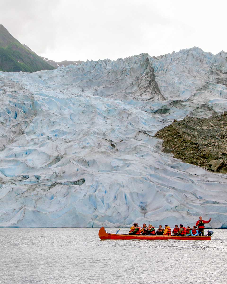Davidson Glacier seen on a tour from Skagway Alaska