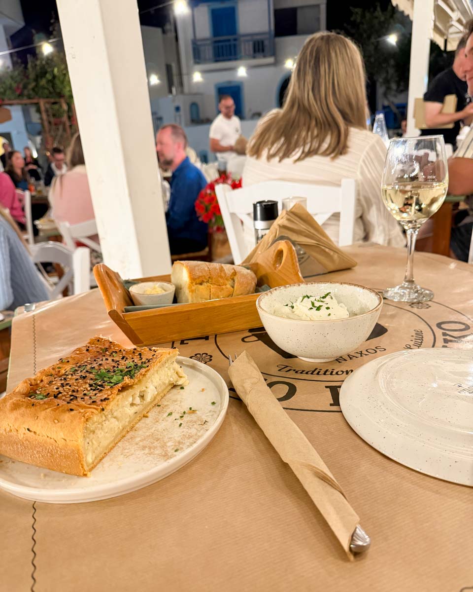 Dinner at Eliniko in Naxos Greece on Hannah trip