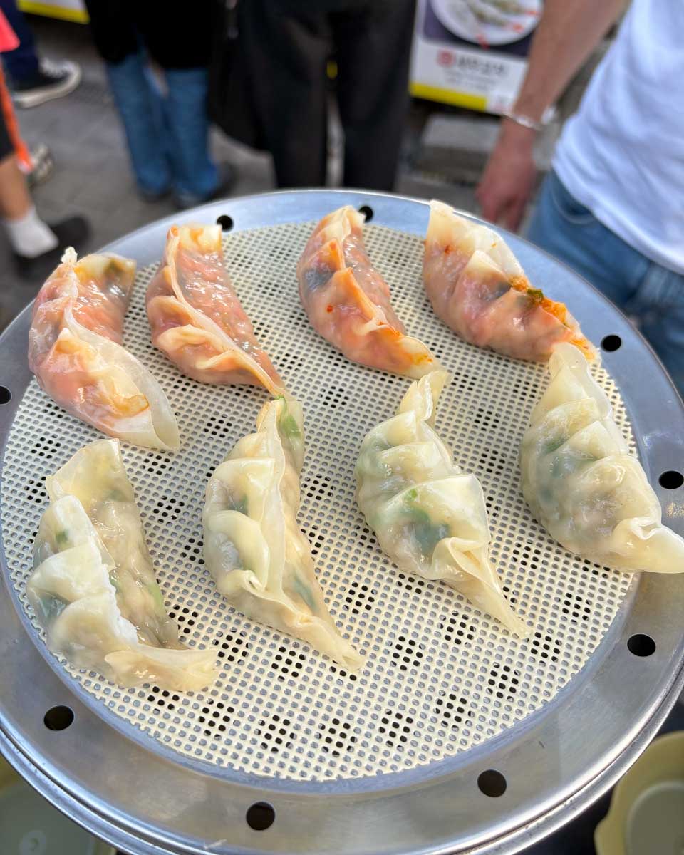 Dumplings-eaten-in Tongin Market-Seoul-South-Korea