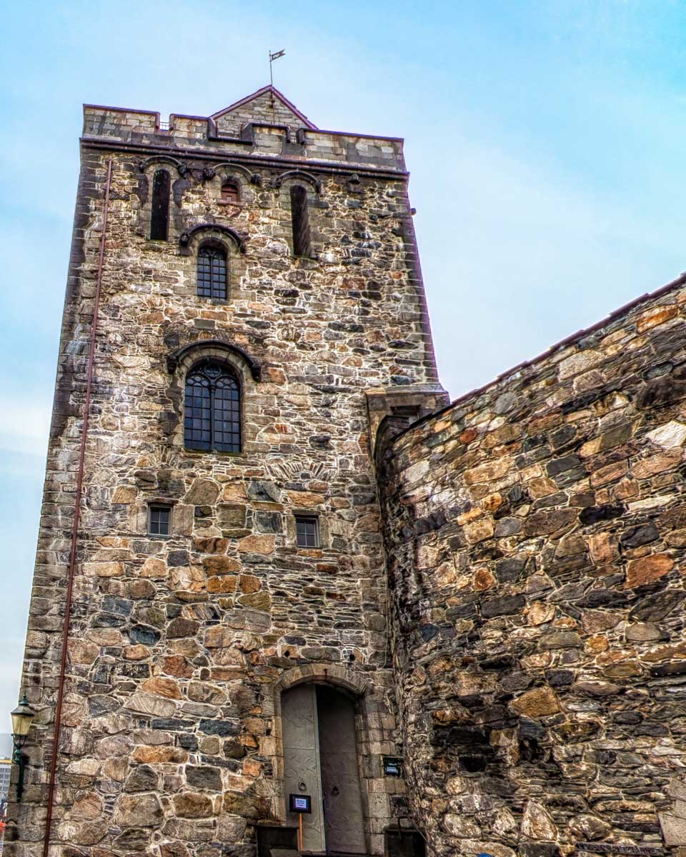 Exterior of Bergenhus Fortress in Bergen Norway