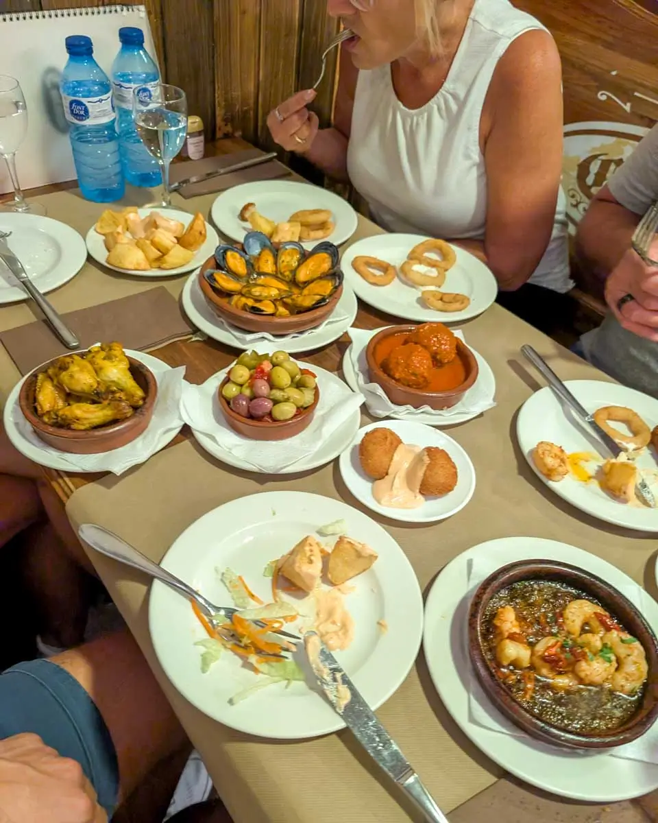 Food eaten at Colom Restaurant in Barcelona, Spain