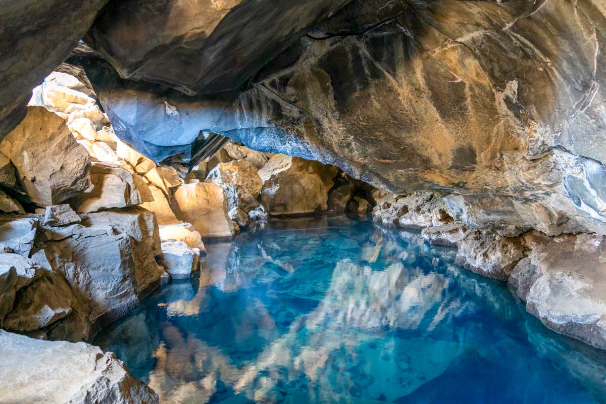 Grjótagjá Cave seen on a tour from Akureyri, Iceland