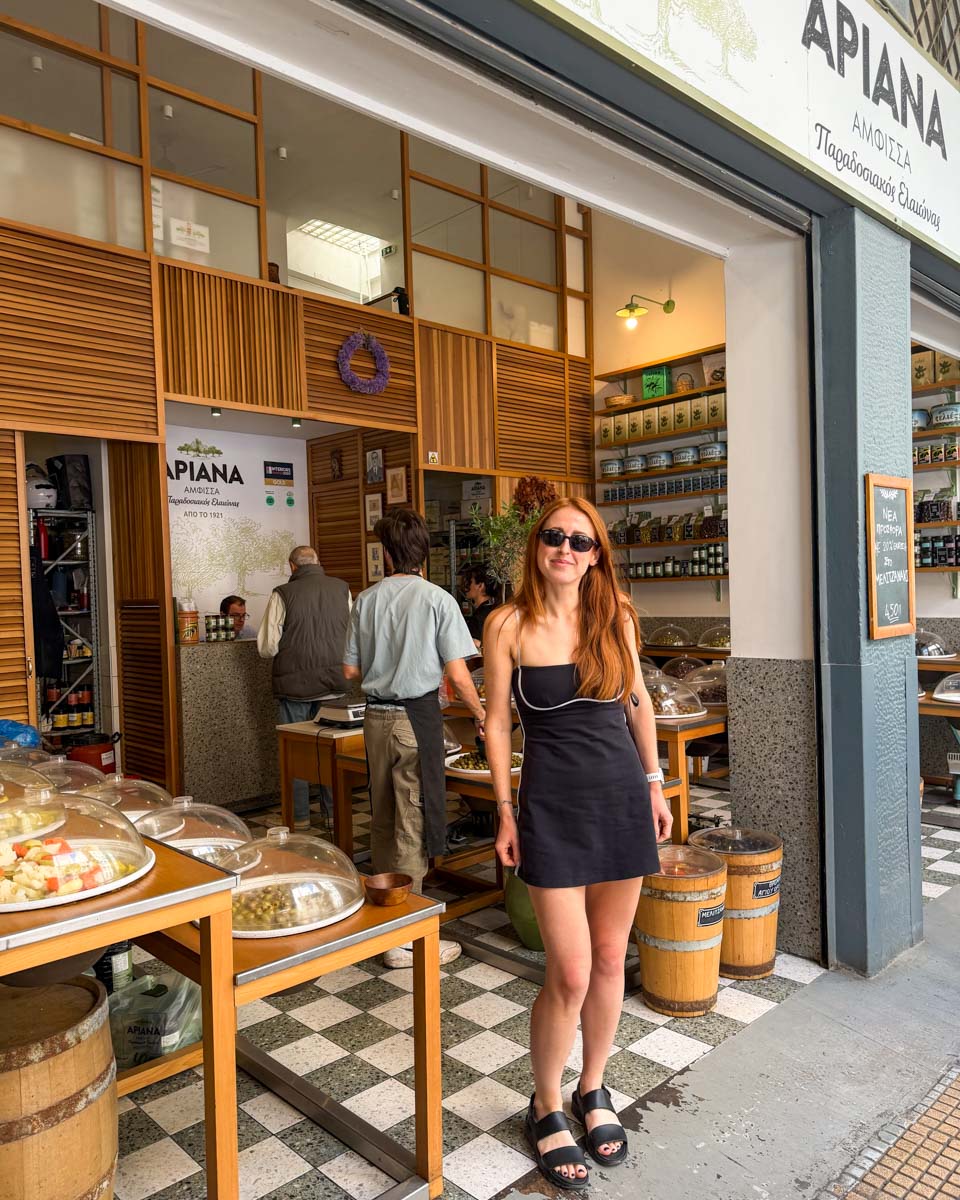 Hannah on a food tour in Athens Greece