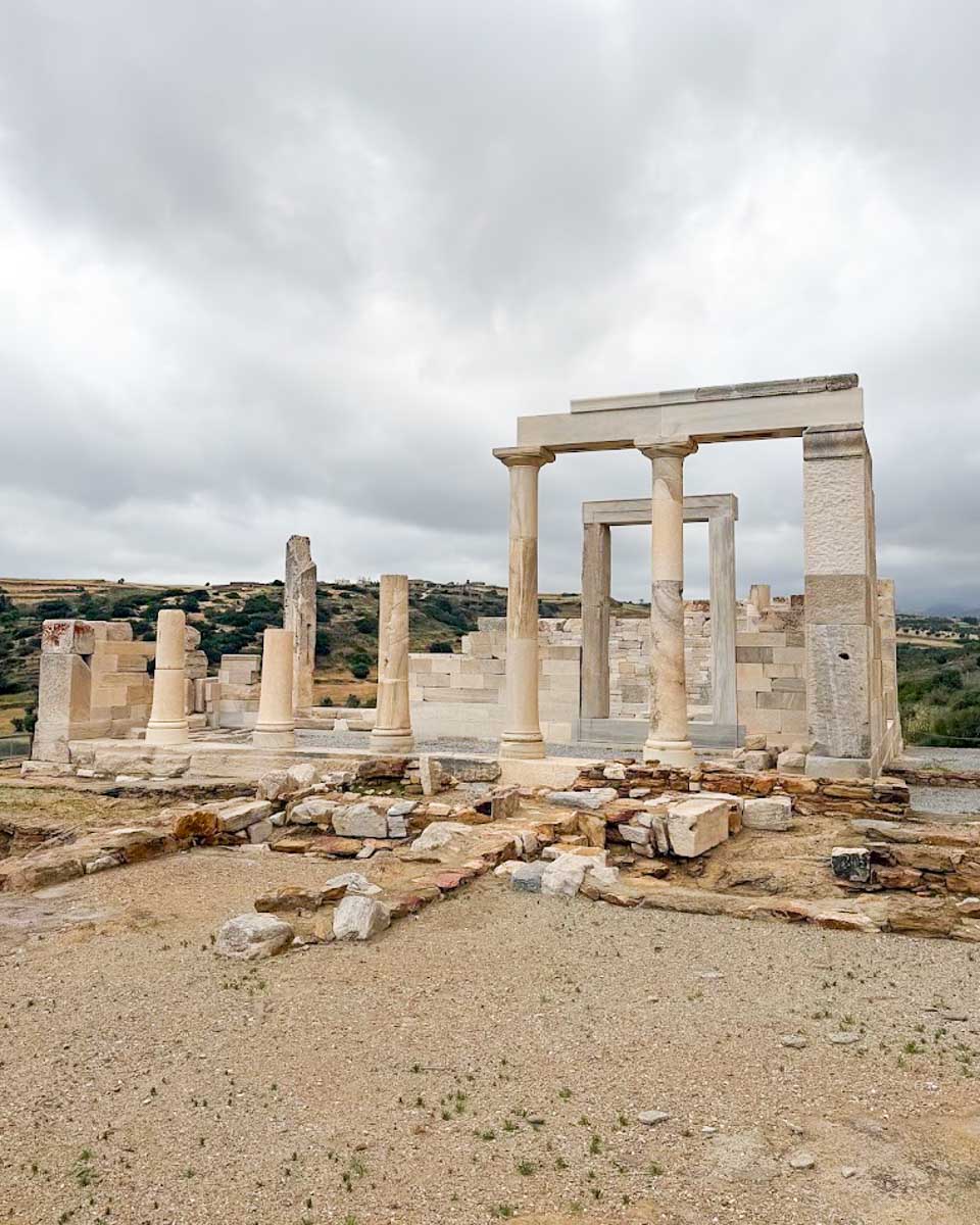 The ruins of the Temple of Demeter in Naxos.