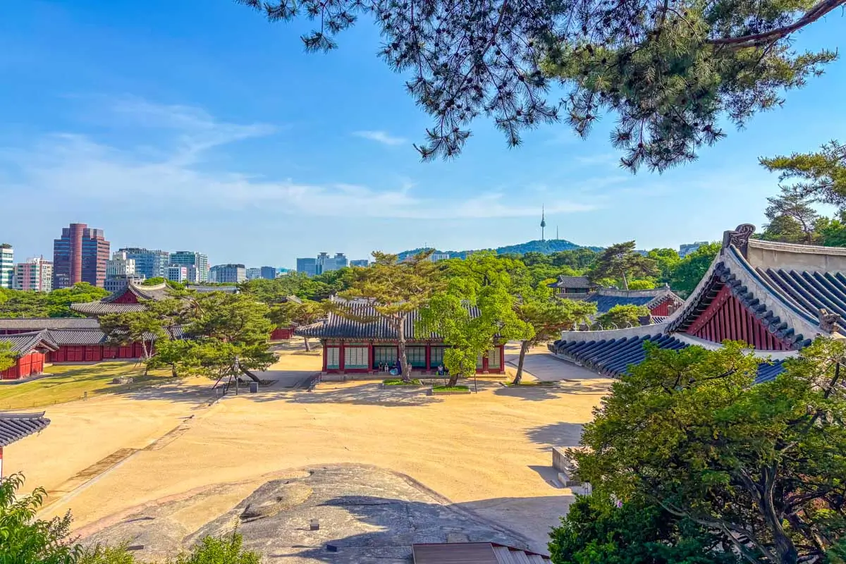 Looking down at the grounds of Changgyeonggung Palace in Seoul, South Korea 2