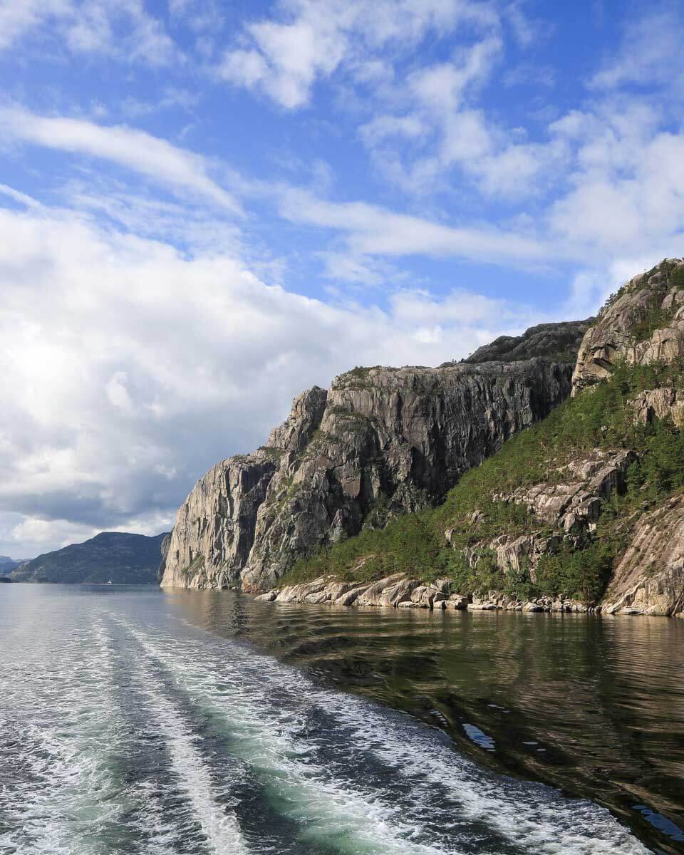 Lysefjord fjord on a tour cruise from Stavanger, Norway