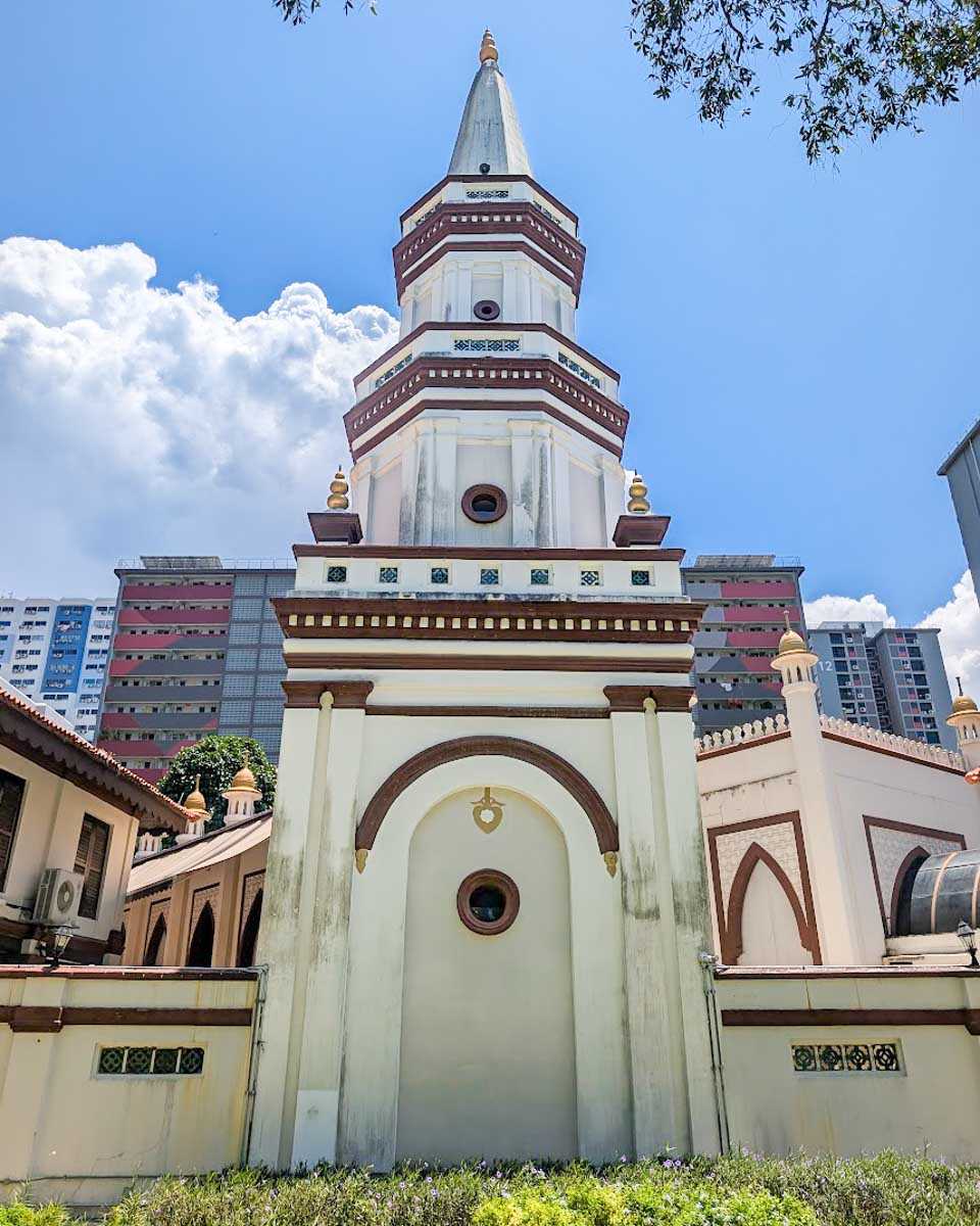 Masjid Hajjah Fatimah with its leaning minaret
