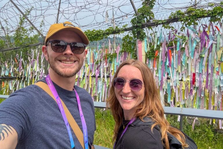 Meghan and Evan selfie seen on a DMZ tour from Seoul, South Korea (5)