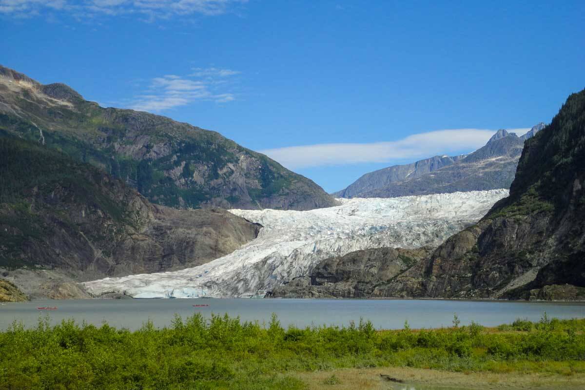 Mendenhall Glacier Juneau Alaska as seen in Juneau Alaska
