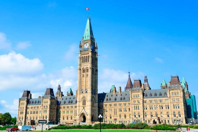 Ottawa Parliament Hill building in Ontario, Canada