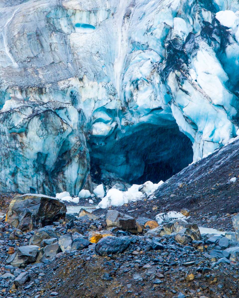 Outside of Katla Ice Cave seen near Vik Iceland