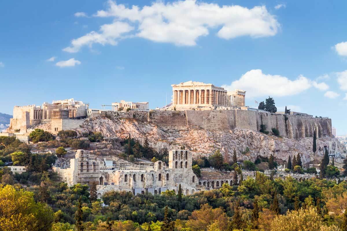 View of Acropolis in Athens Greece