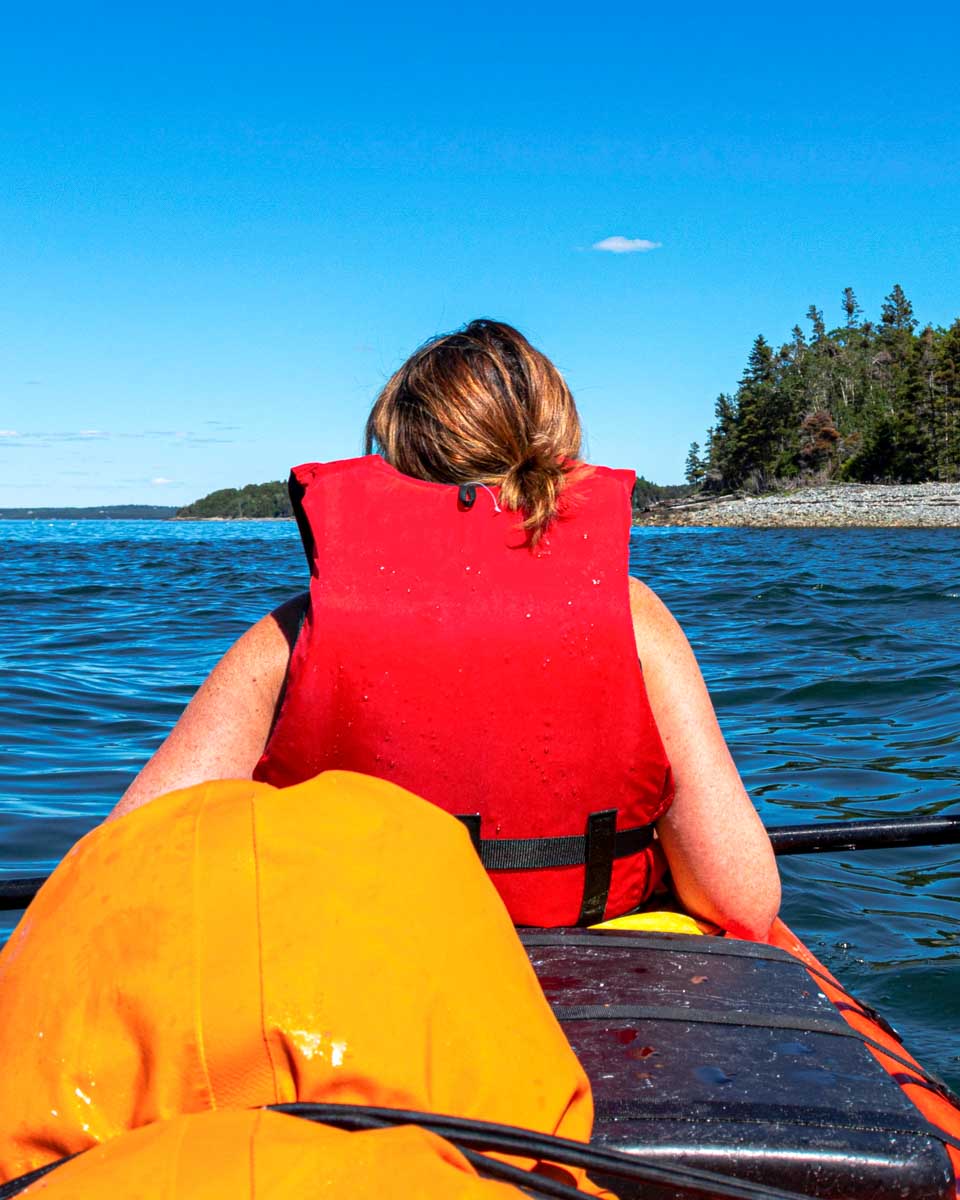 People kayak near Bar Harbor Maine 1
