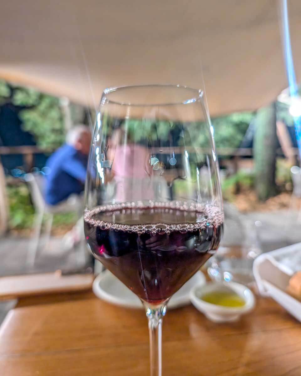 Red wine drank on a tour from Pompeii Italy