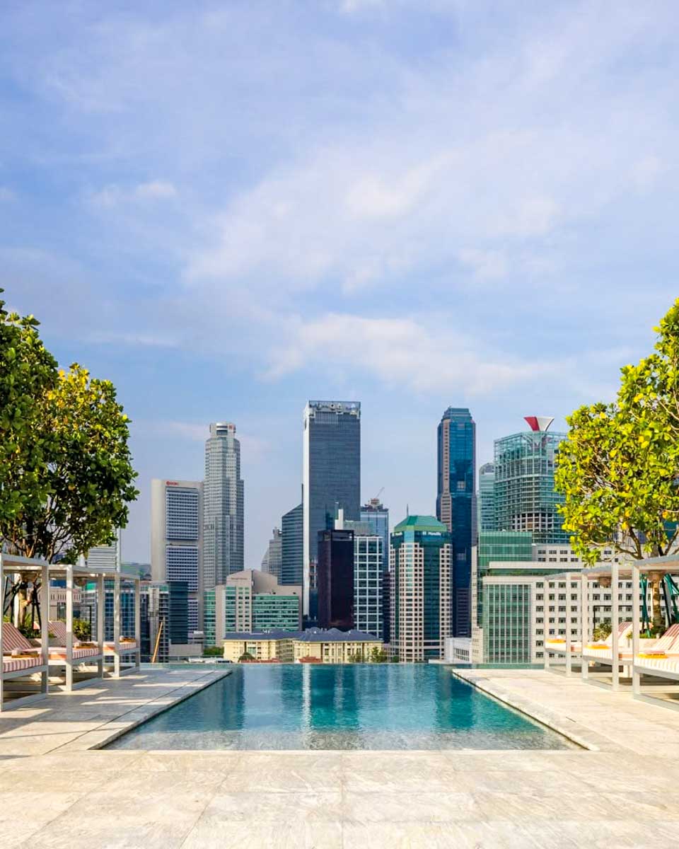Rooftop pool at Mondrian Singapore Duxton