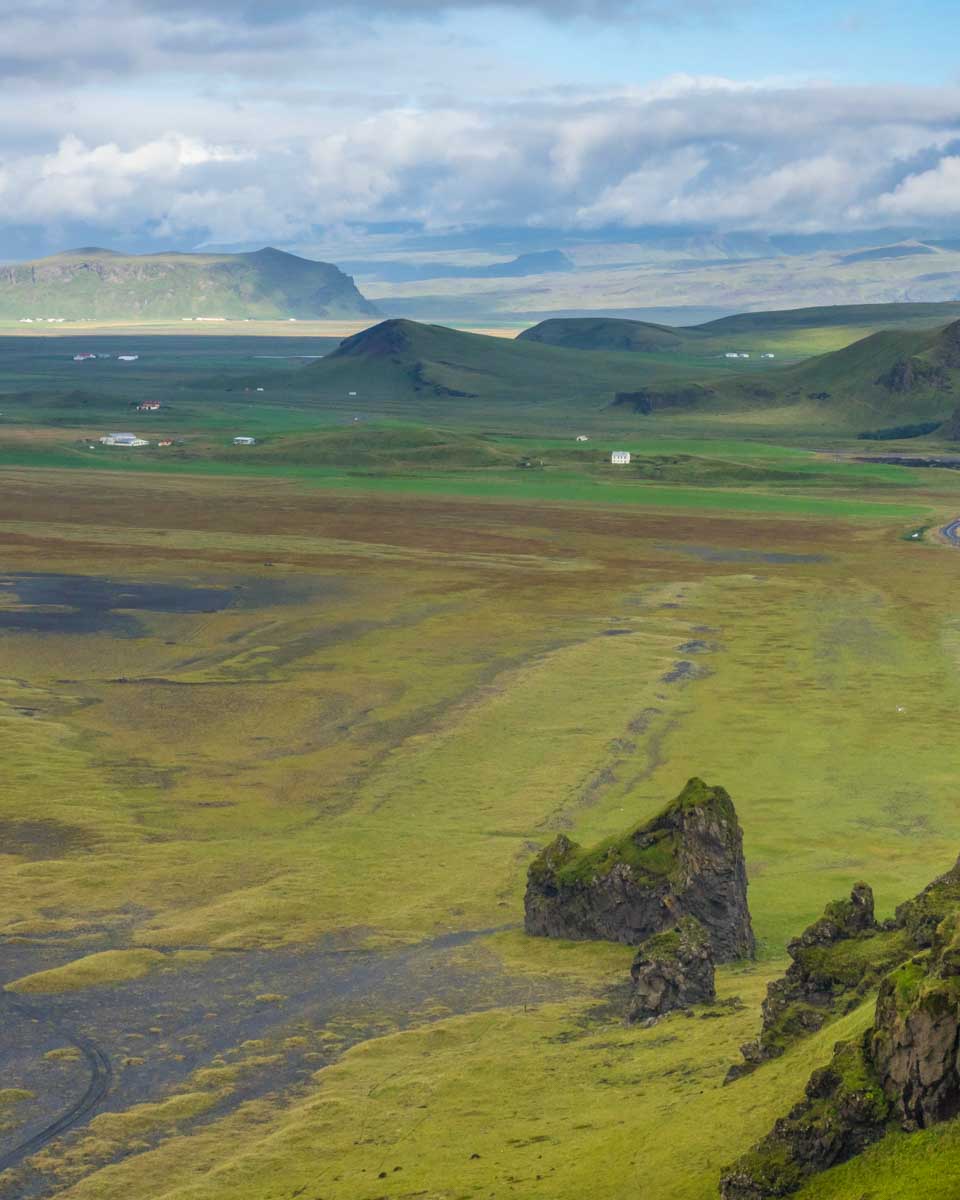 Scenic view from Dyrholaey viewpoint in Vik, Iceland