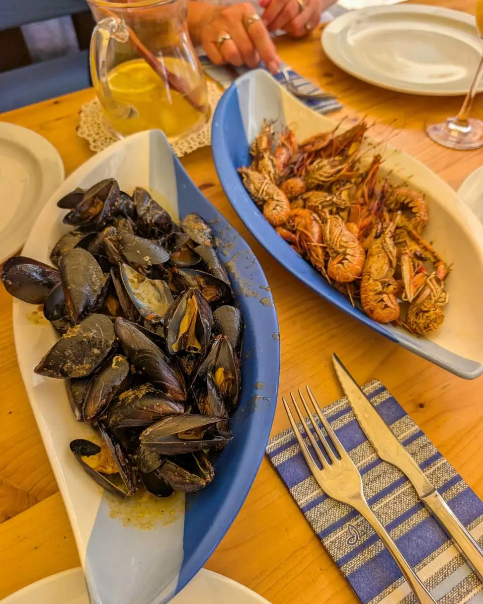 Seafood eaten ona tour in Cadiz Spain