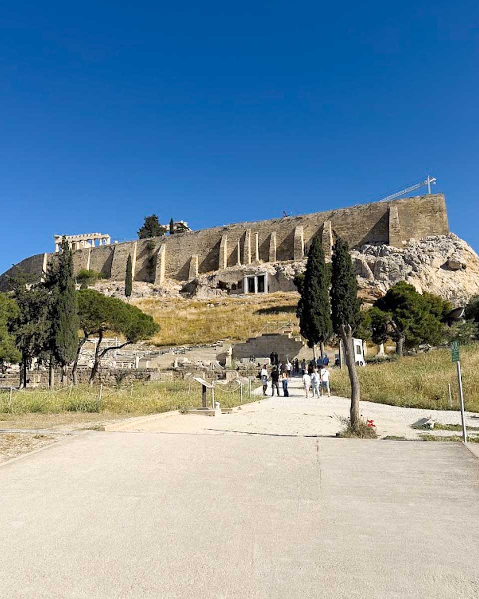 The South Slope of the Acropolis on a sunny day in Athens