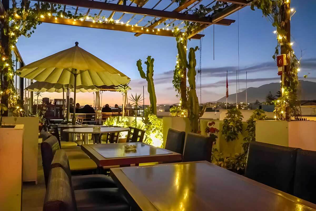 Sunset Rooftop Bar in Arequipa Peru