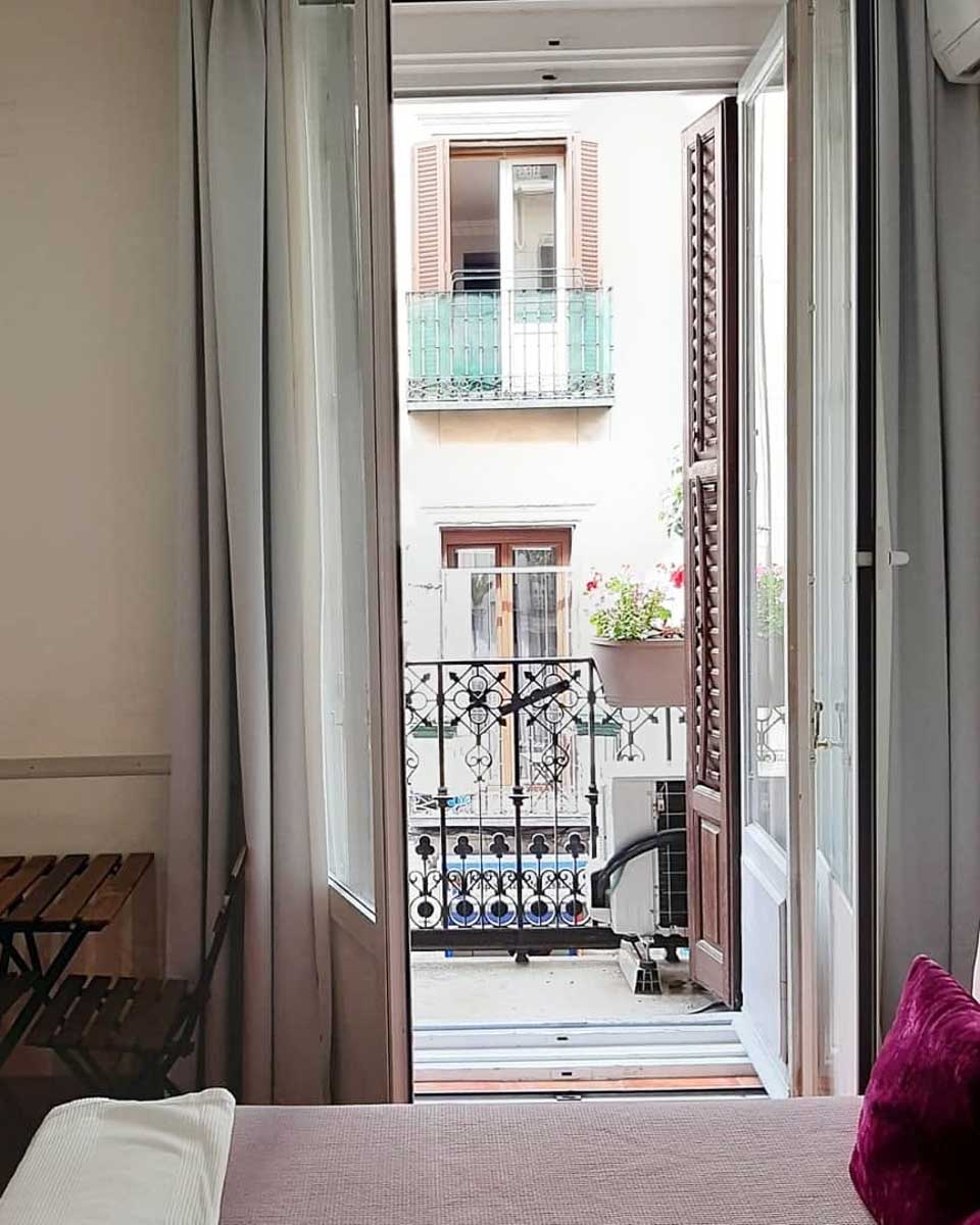 Terrace at Hostal Las Fuentes in Madrid
