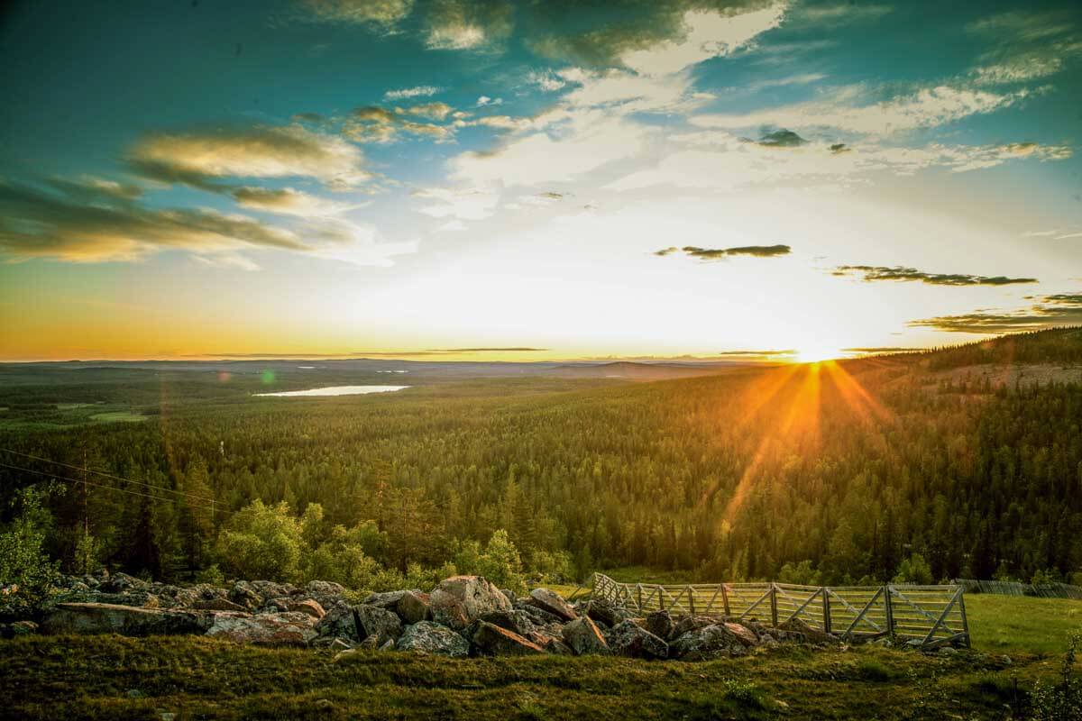 The Midnight Sun from Ounasvaara near Rovaniemi, Finland
