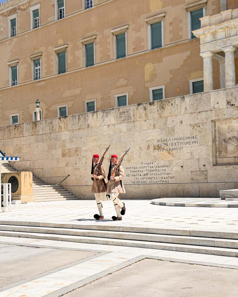 The changing of the guards in Athens Greece on Hannah trip