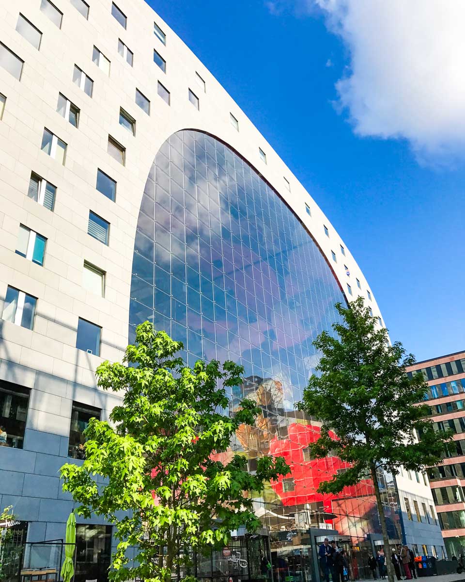 The gigantic window of the Markthal in Rotterdam