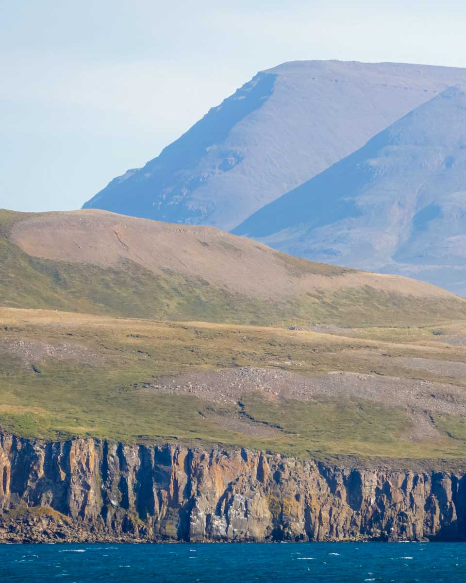 The landscape near Akureyri, Iceland on a whale watching tour