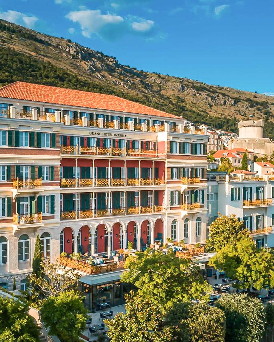 The outside of Hilton Imperial Dubrovnik hotel