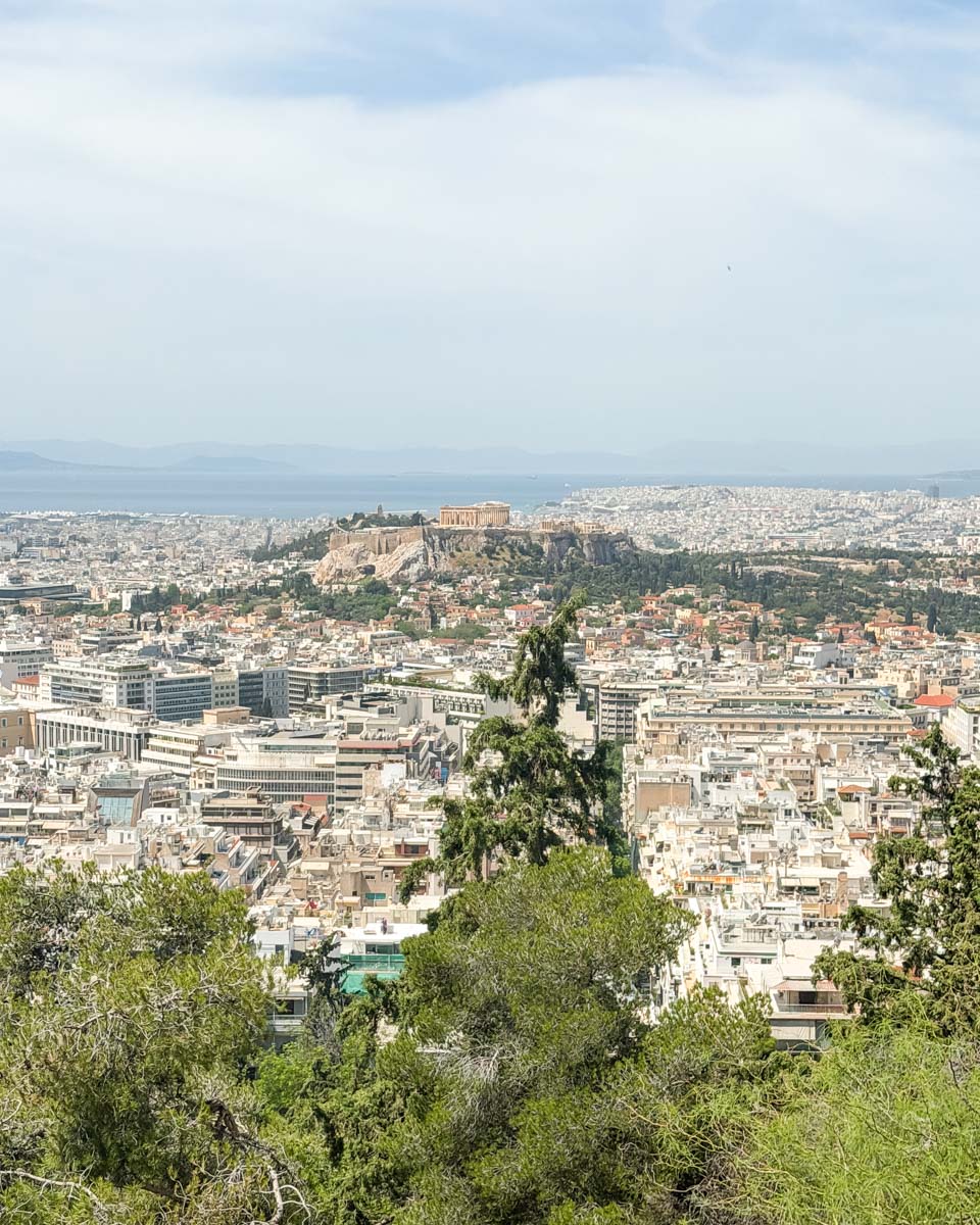 The view from the Lycabettus Hill in Athens Greece on Hannah trip