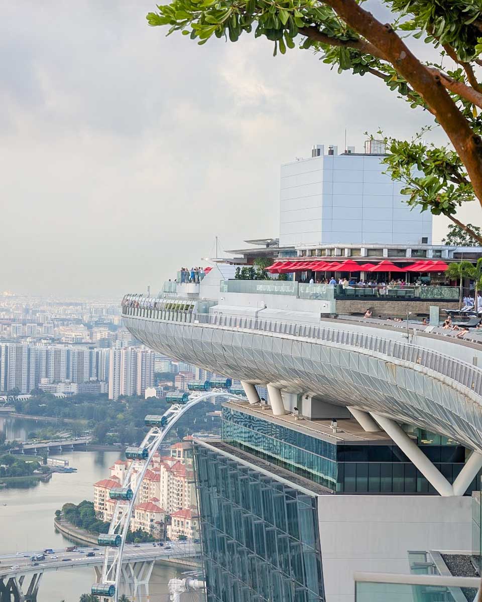 The view over Marina Bay from LAVO Rooftop Bar