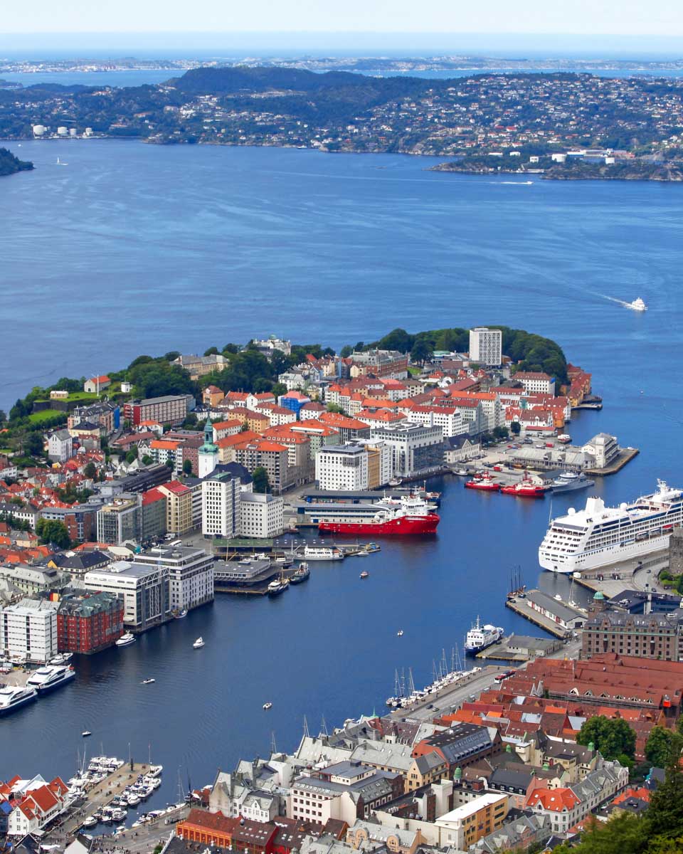 View of Bergen from Mount Floyen, Norway