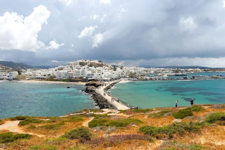 A coastal view of Naxos on the walk to the Portara.