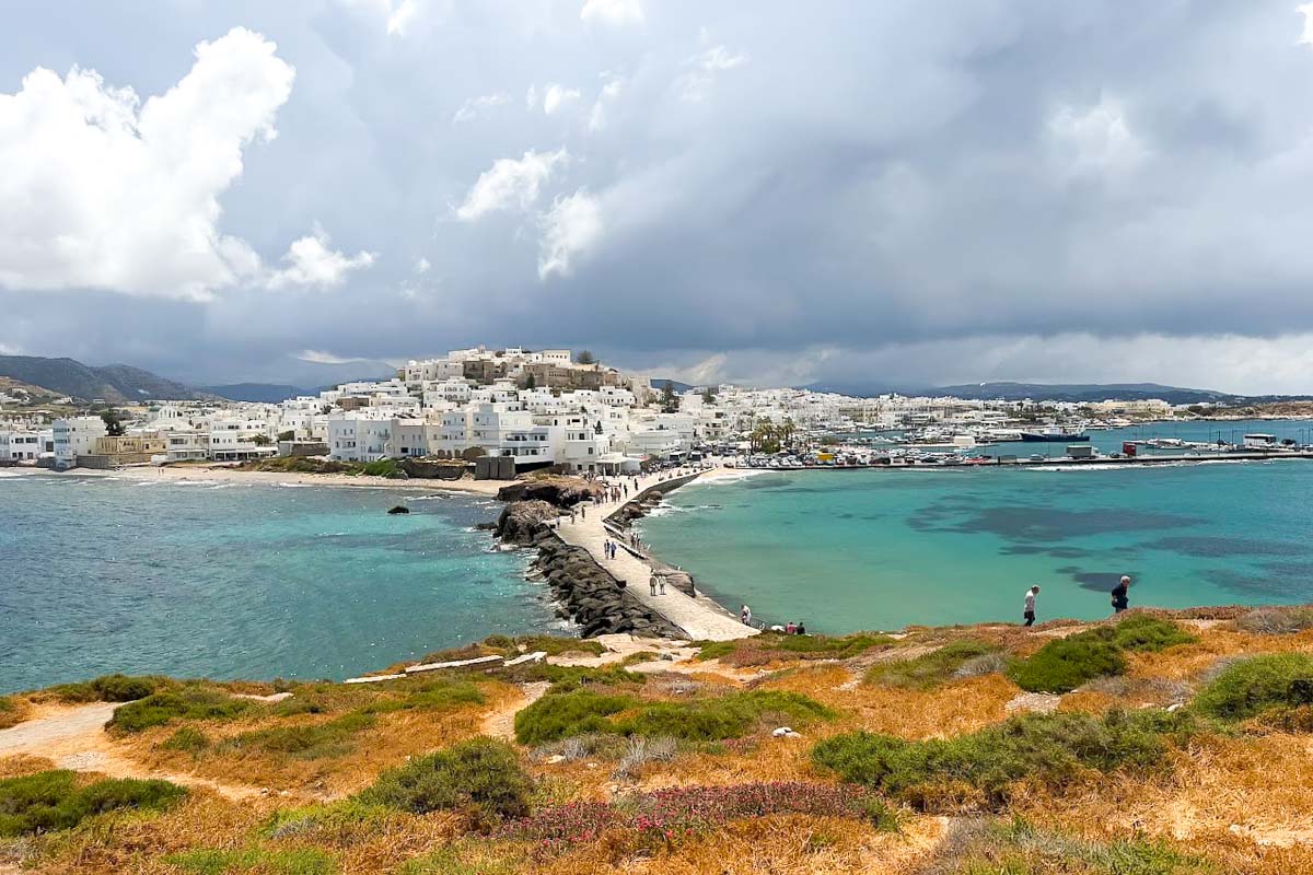 A coastal view of Naxos on the walk to the Portara.